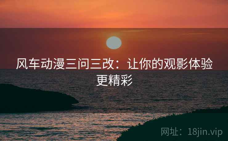 风车动漫三问三改：让你的观影体验更精彩