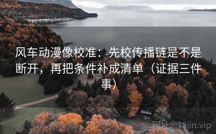 风车动漫像校准：先校传播链是不是断开，再把条件补成清单（证据三件事）