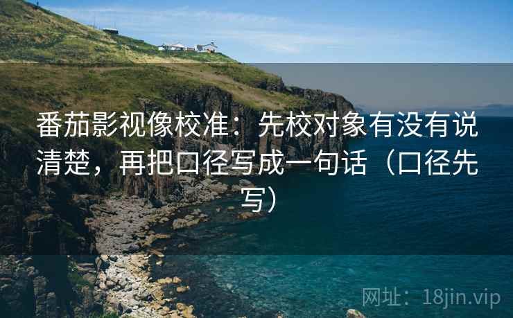 番茄影视像校准：先校对象有没有说清楚，再把口径写成一句话（口径先写）