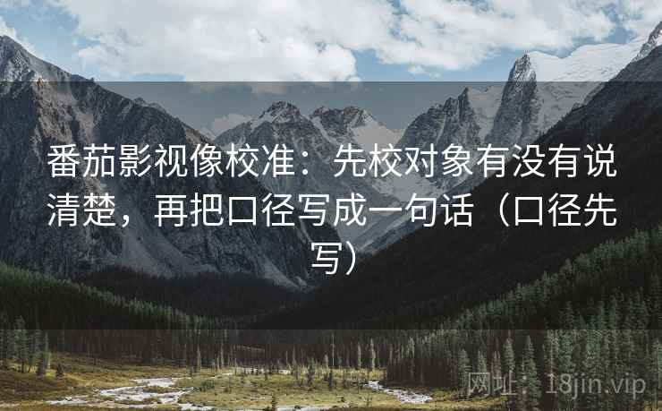 番茄影视像校准：先校对象有没有说清楚，再把口径写成一句话（口径先写）