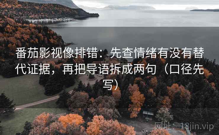 番茄影视像排错：先查情绪有没有替代证据，再把导语拆成两句（口径先写）