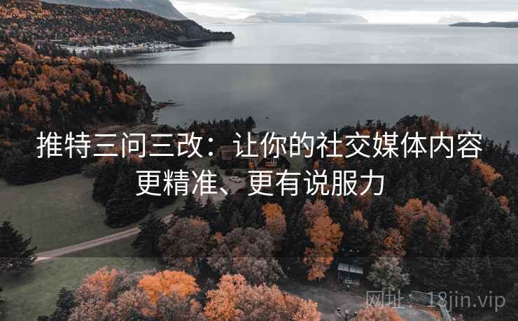 推特三问三改：让你的社交媒体内容更精准、更有说服力  第2张