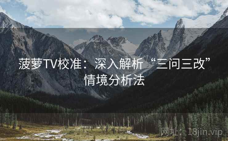 菠萝TV校准：深入解析“三问三改”情境分析法